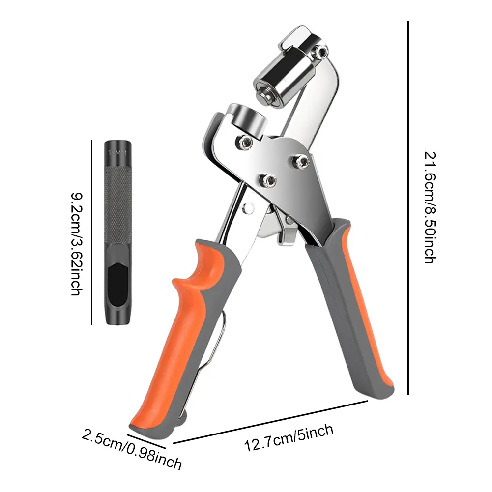 10.5mm Eyelet Pliers with Grommets Manual Puncher Handheld Eyelet Setter Eyelet Grommet Tool for Tarpaulins Fabrics
