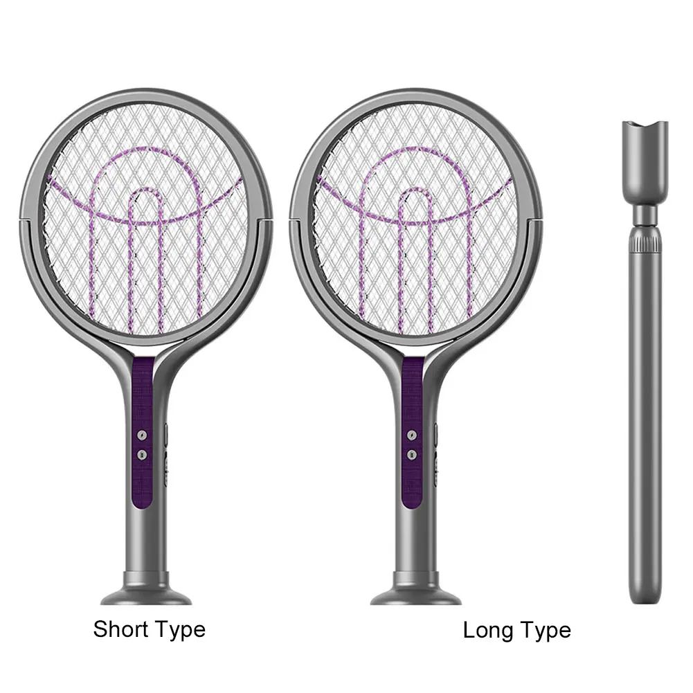 Rotating Head Bug Zapper Racket Rechargeable Mosquito Swatter Fly Killer and Mosquito Trap Lamp for Indoor and Outdoor