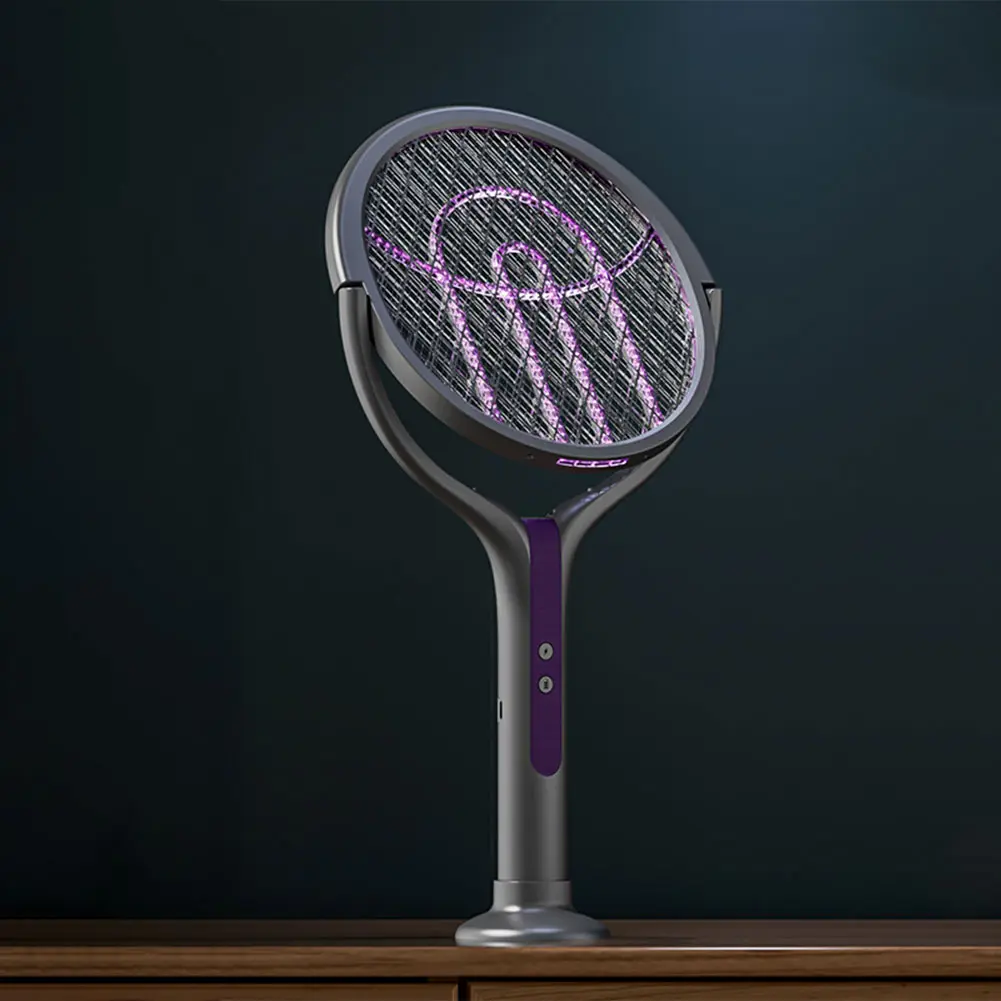 Rotating Head Bug Zapper Racket Rechargeable Mosquito Swatter Fly Killer and Mosquito Trap Lamp for Indoor and Outdoor