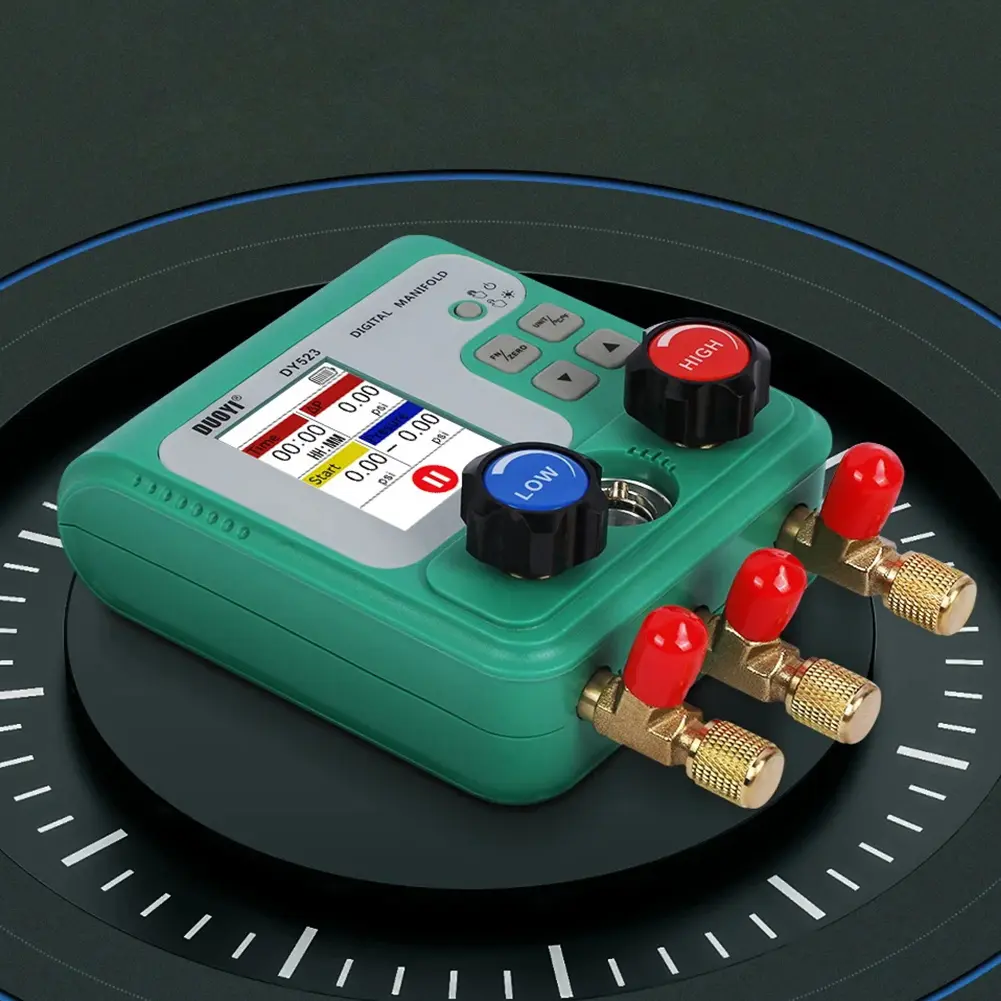 AirConditioning Refrigerant Fluoride Vacuum Pressure Gauge Digital Manifold Gauge Automobile Refrigerant Repairing Vacuum Meters