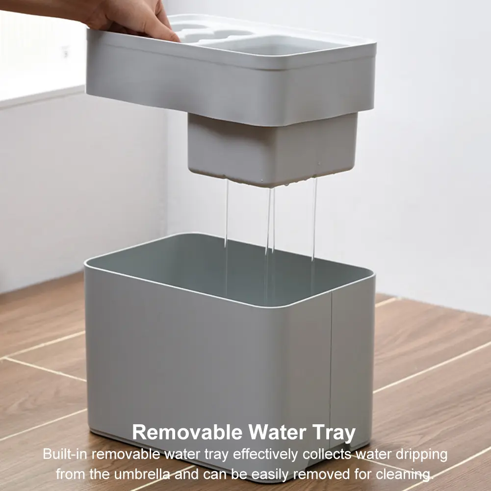 Umbrella Rack with Removable Drip Tray Free Standing Umbrella Stand Entrance Umbrella Holder for Long Folding Umbrellas