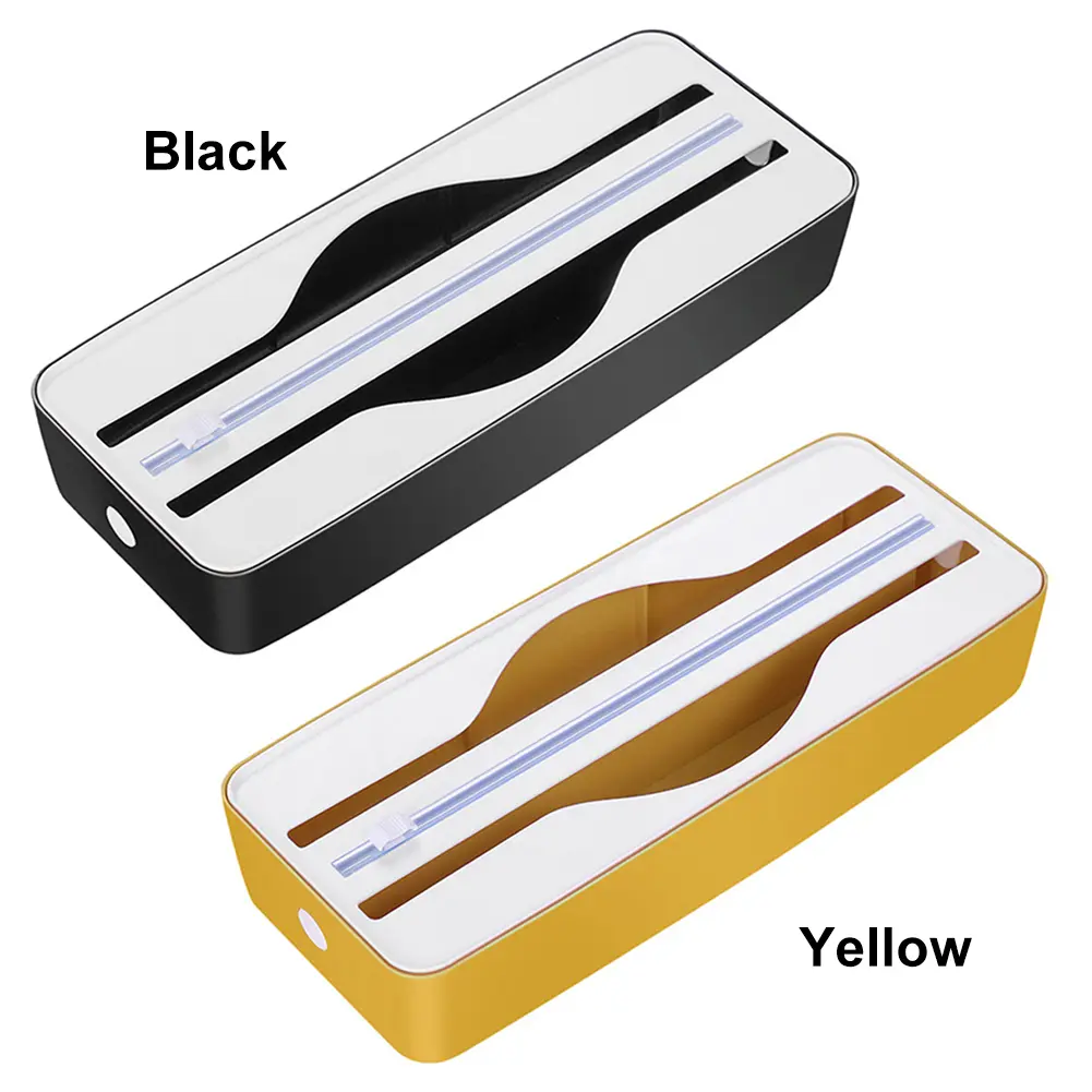 Dual-Slot Refillable Wrap Dispenser Space Saving Baking Paper Cutter Kitchen Two Way Cutter for Cling Film Aluminum Foil