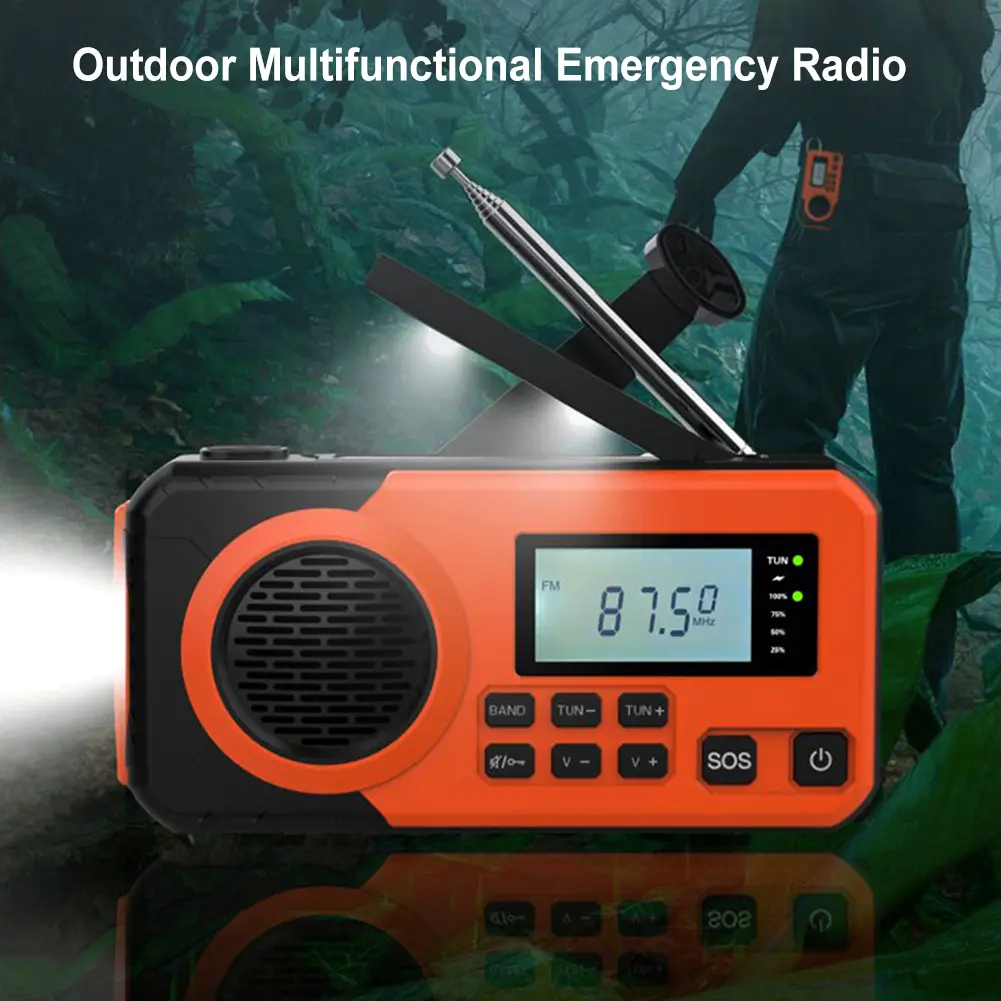Hand Crank Emergency Radio AM/FM/SW Radio with Flashlight SOS Alarm Portable Weather Radio for Outdoor Camping and Emergency