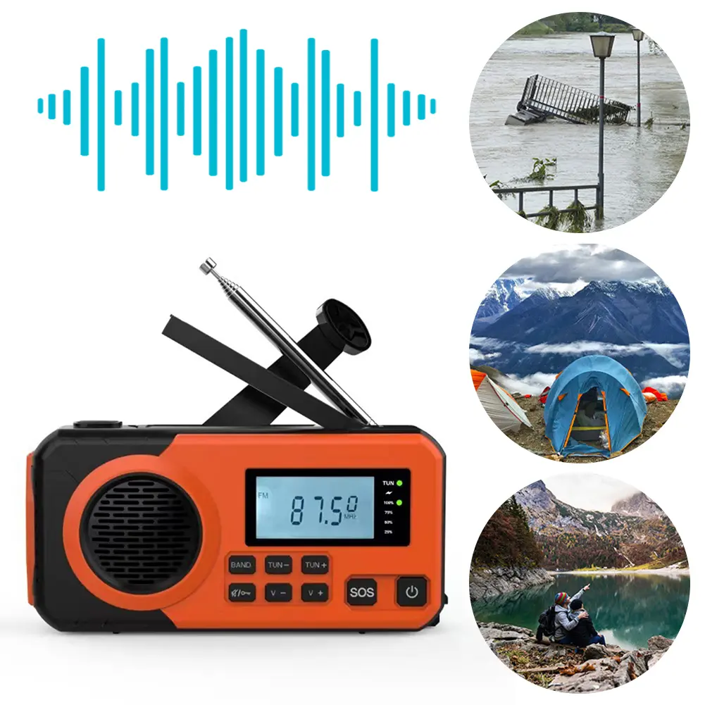 Hand Crank Emergency Radio AM/FM/SW Radio with Flashlight SOS Alarm Portable Weather Radio for Outdoor Camping and Emergency