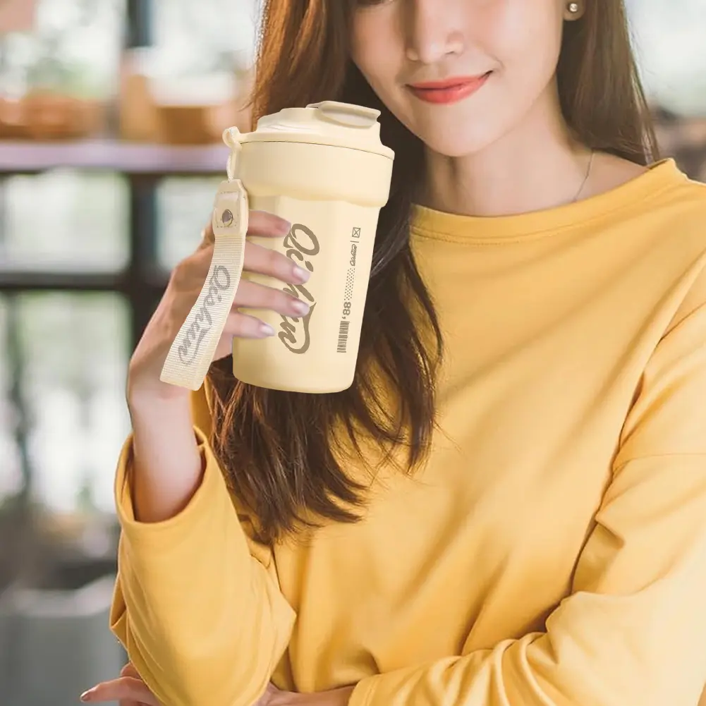 450ml Insulated Water Bottle Stainless Steel Portable Water Cup Thermal Coffee Mug Vacuum Water Bottle for Home Office