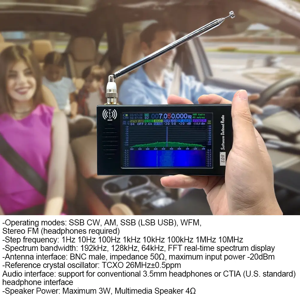DSP SDR Radio Receiver Shortwave Radio Receiver 4.3 Inch Touch Screen Shortwave AM FM DSP Radio Stereo MP3 Player for Outdoor