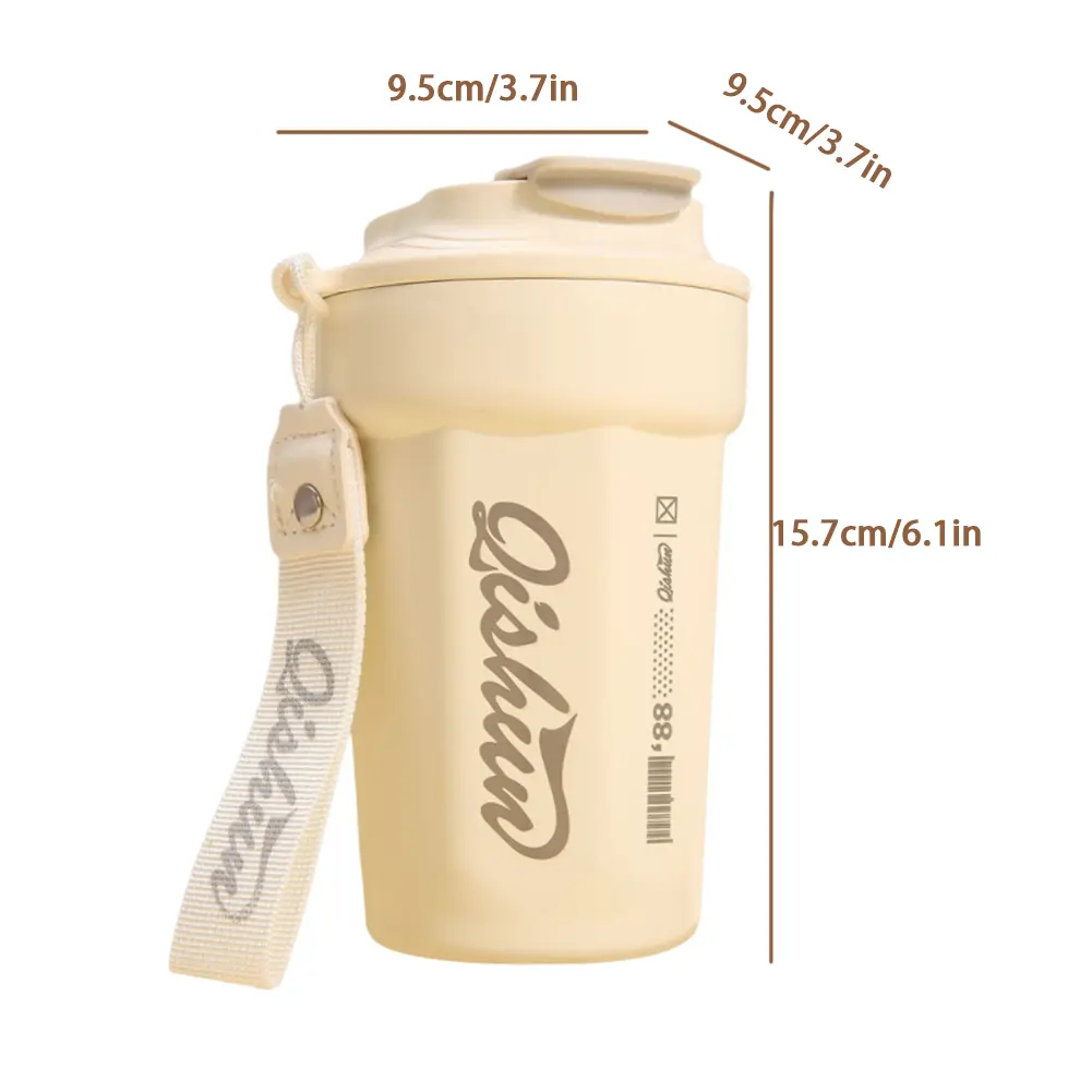 450ml Insulated Water Bottle Stainless Steel Portable Water Cup Thermal Coffee Mug Vacuum Water Bottle for Home Office