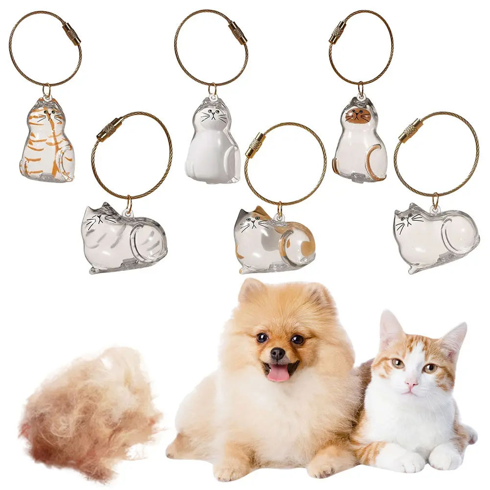 Cat Keychain Pendant Backpack Pendant Cat Cat Hair Storage Box Hanging Cat Bag Hanging Pet Hair Grooming Souvenirs Decor Gifts