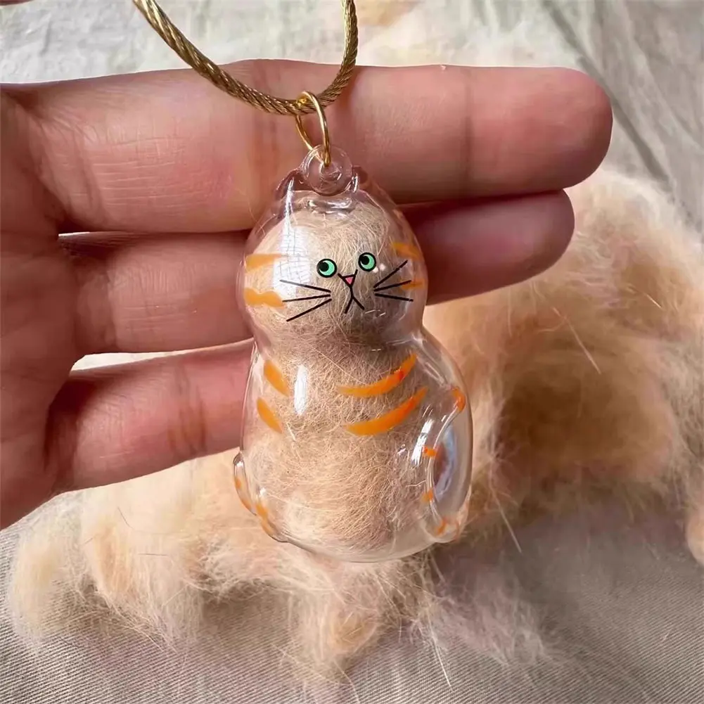 Cat Keychain Pendant Backpack Pendant Cat Cat Hair Storage Box Hanging Cat Bag Hanging Pet Hair Grooming Souvenirs Decor Gifts