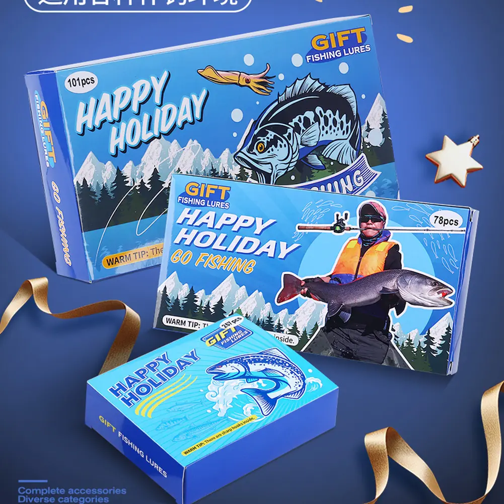 Fishing Advent Calendar 2024 for Adult Men & Teen Boys Christmas Countdown Fish Tackle Set Gift For Father Grandpa Boyfriend