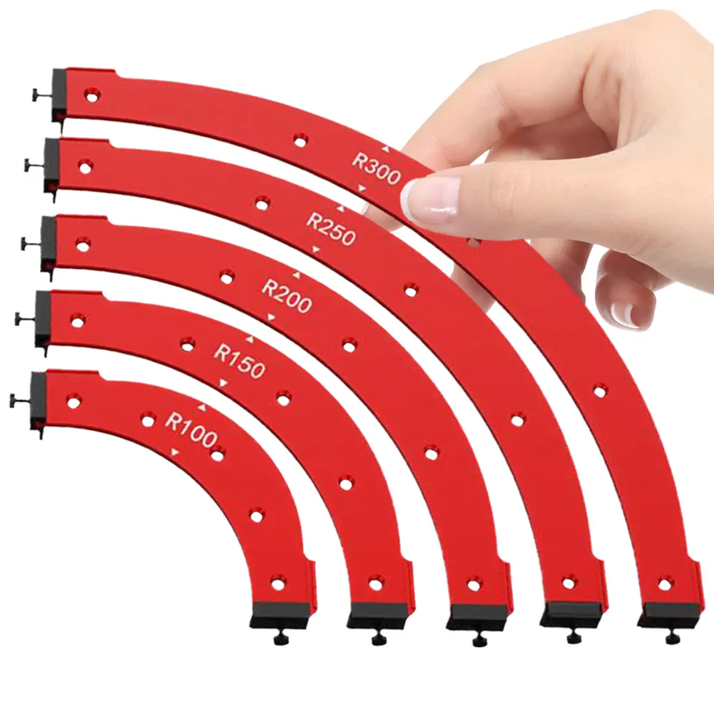 5Pcs Arc Angle Positioning Template 5 Size Cutting Auxiliary Aluminum Alloy Corner Trimming Templates Precise for Furniture