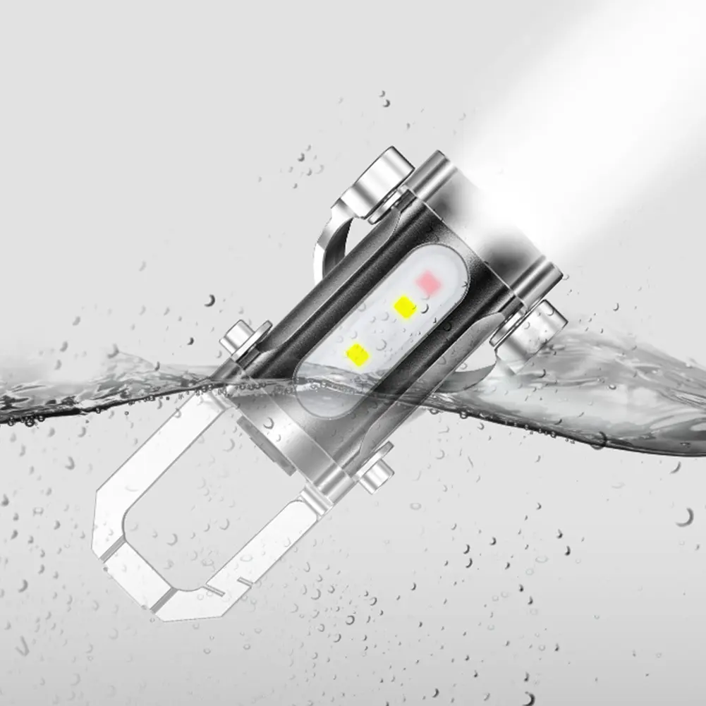 Rechargeable Keychain Flashlights 800 Lumens EDC COB Work Light 7 Modes Emergency Keychain Light for Walking Searching Hiking