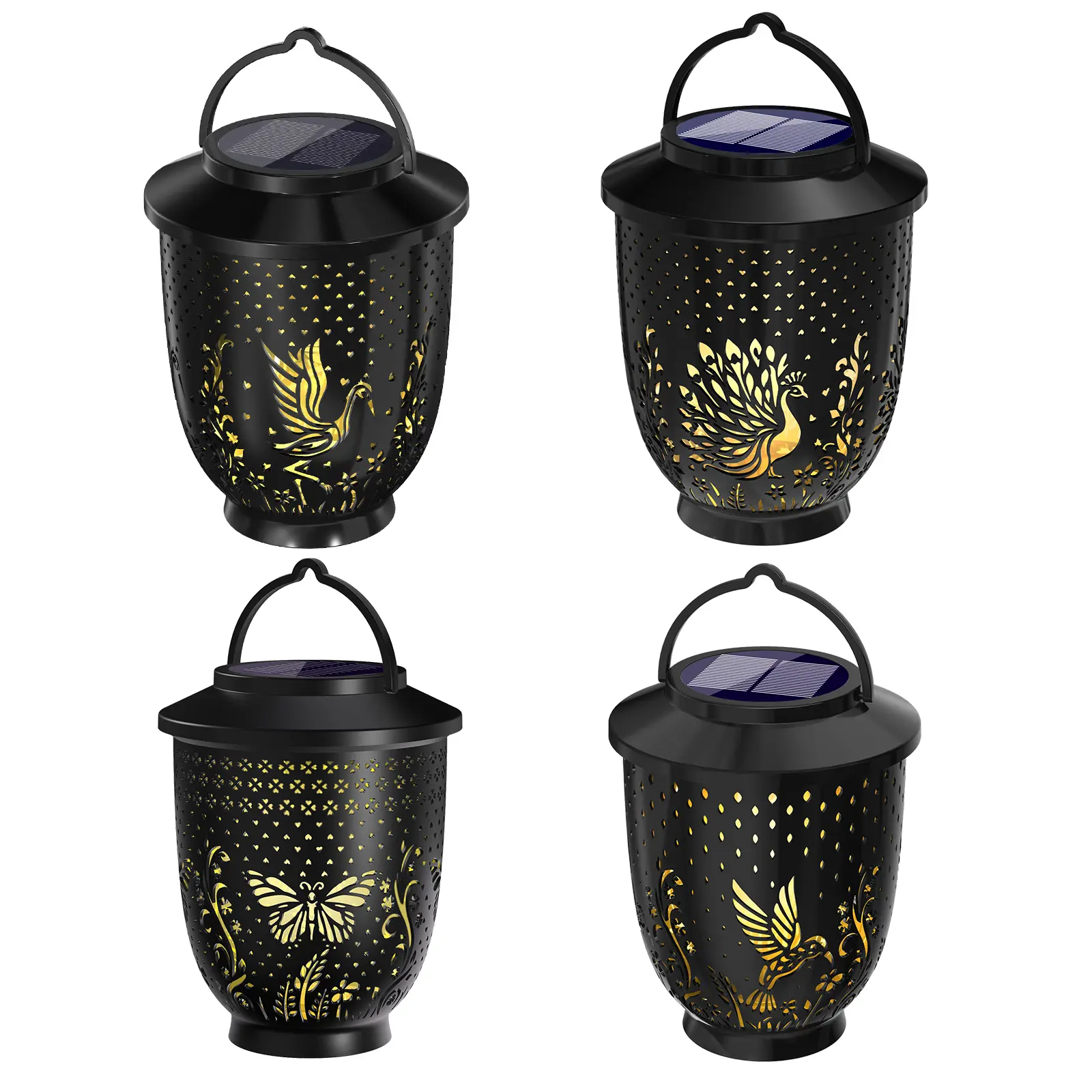 Solar Outdoor Animals Projection Light Waterproof Atmosphere Lighting Fixture Projection Hanging Lamp for Courtyard Decoration
