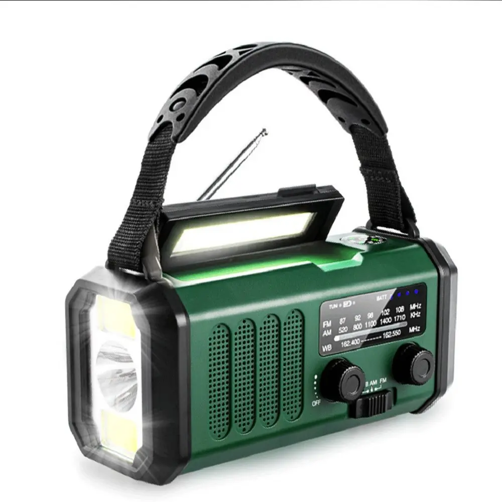 20000mAh Radio FM Emergency Radio Solar Hand Crank Generator AM/FM/NOAA LED Portable Flashlight Radio SOS Alarm Power Bank ﻿