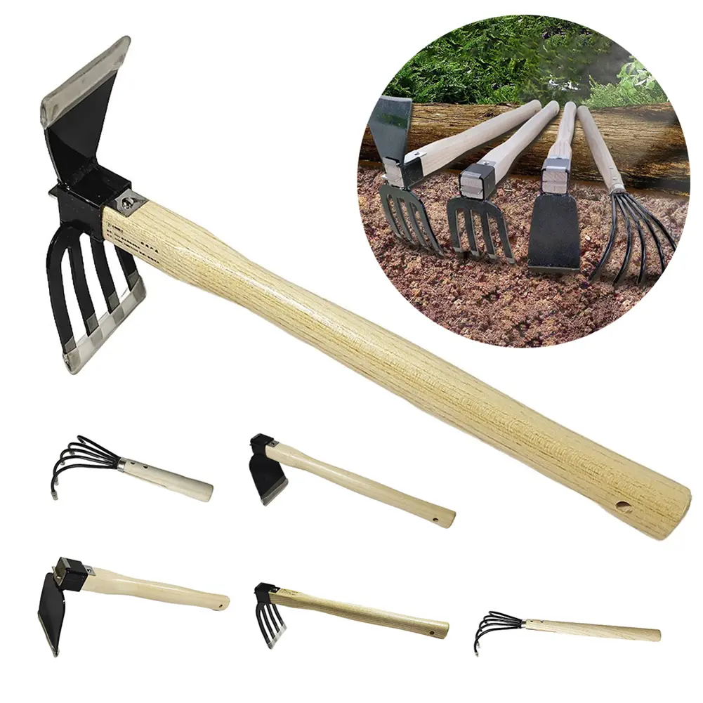 Gardening Spade Five-tooth Small Shovel Bonsai Soil Digging Rake Planting Vegetable Flower Pot Hand Tools Garden Weeding Shovel