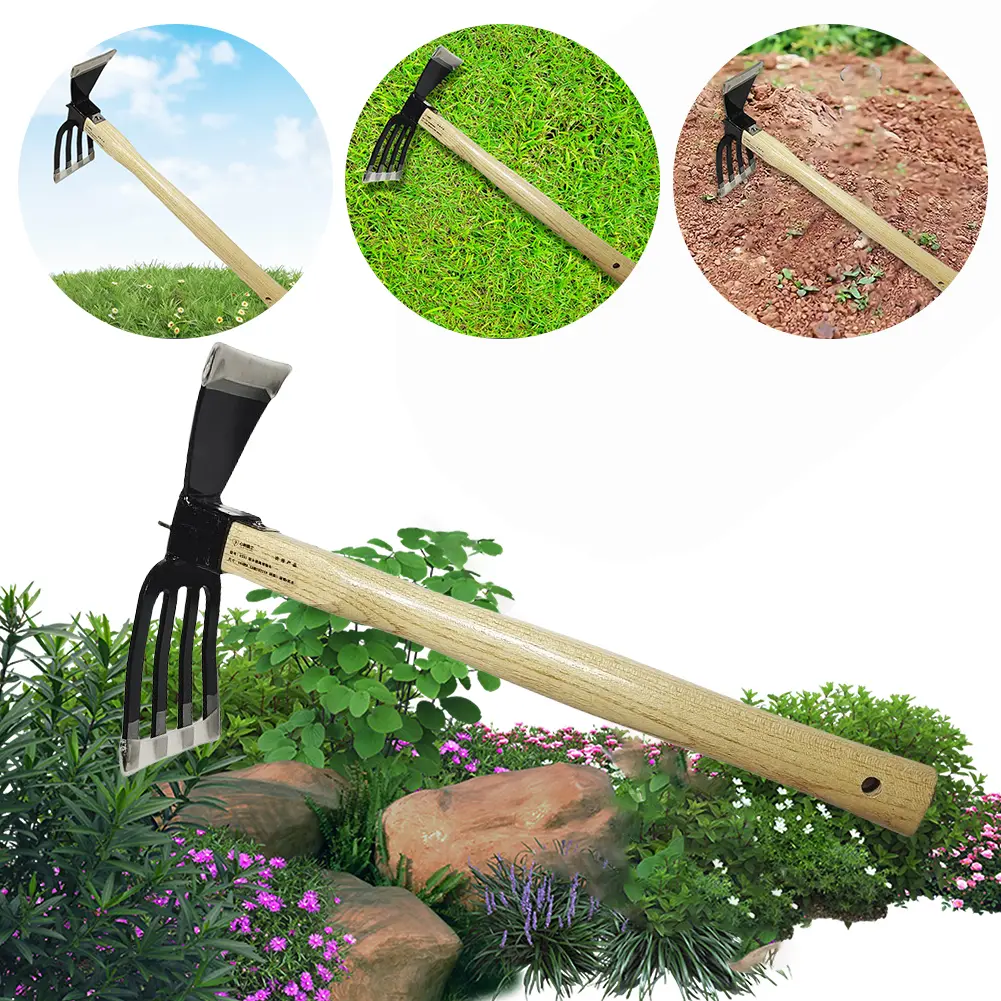 Gardening Spade Five-tooth Small Shovel Bonsai Soil Digging Rake Planting Vegetable Flower Pot Hand Tools Garden Weeding Shovel