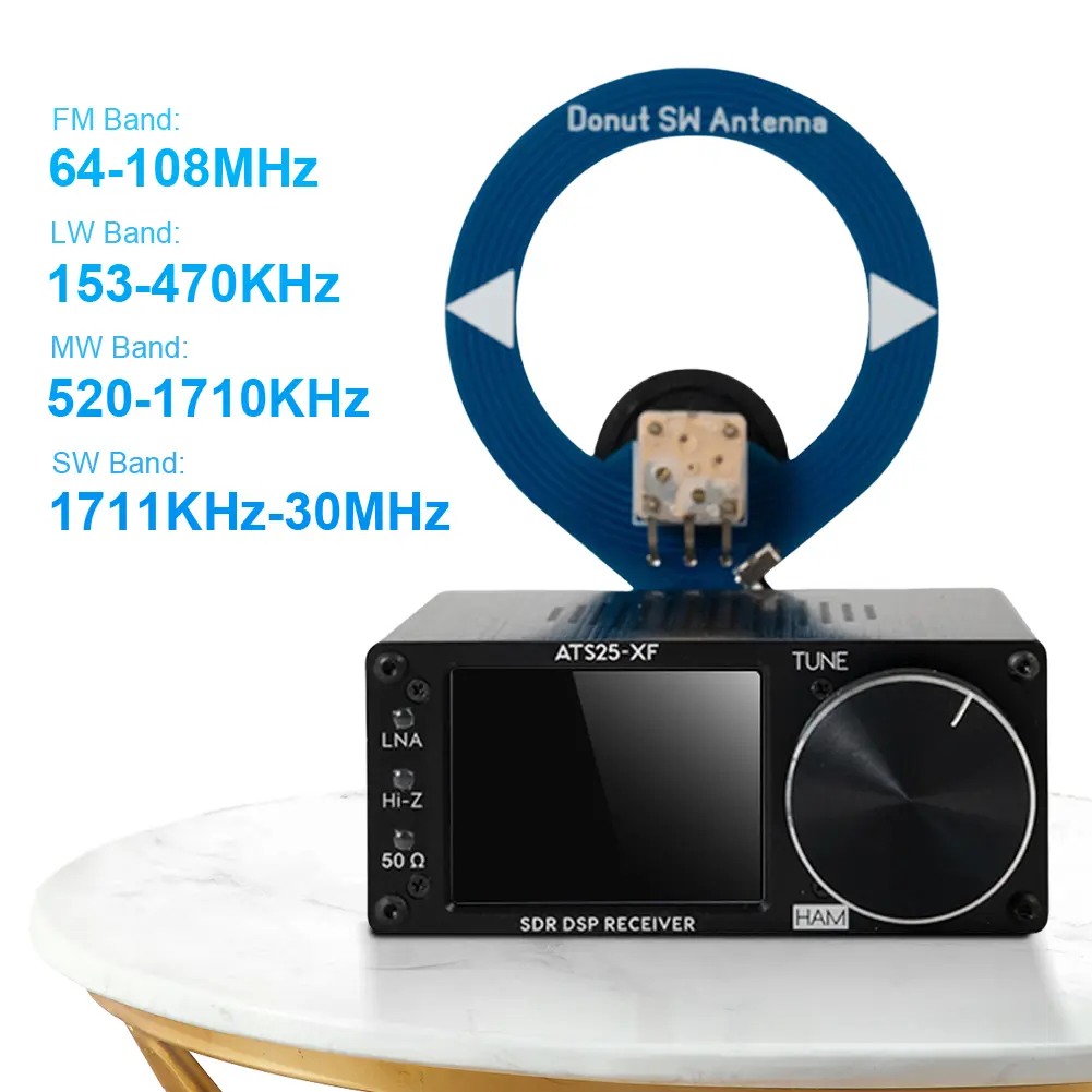 ATS25-XF DSP Full Radio Receiver 2.8-inch TFT LCD Touch Screen FM LW SW CB MW Mixer Receiver