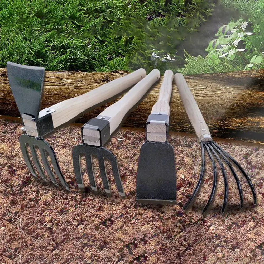 Gardening Spade Five-tooth Small Shovel Bonsai Soil Digging Rake Planting Vegetable Flower Pot Hand Tools Garden Weeding Shovel