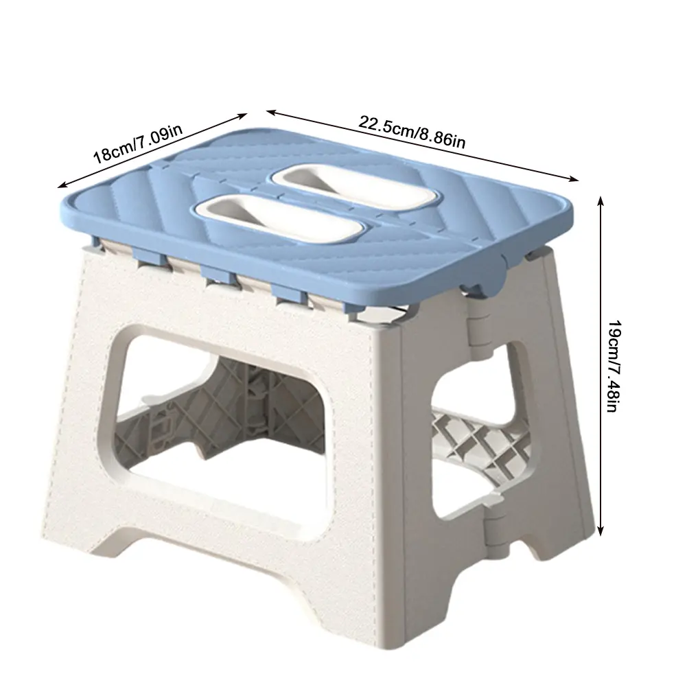 Folding Step Stool Lightweight Thickened Footstool with Handle Foldable Stool Supports Up To 441LBS for Kitchen Bathroom Bedroom