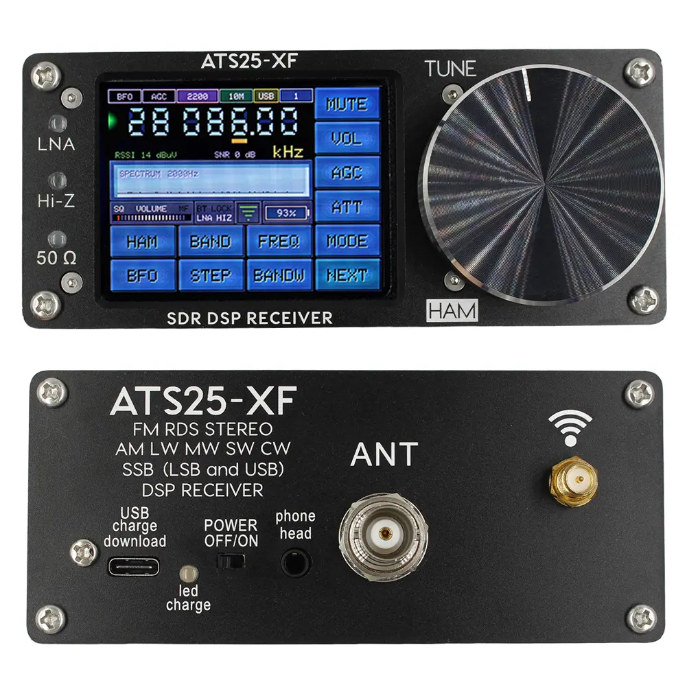 ATS25-XF DSP Full Radio Receiver 2.8-inch TFT LCD Touch Screen FM LW SW CB MW Mixer Receiver