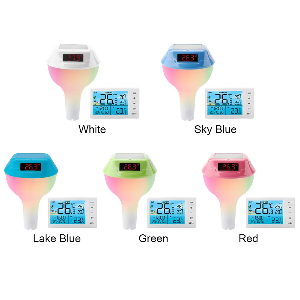Solar Digital Wireless Pool Thermometer Floating Pools Water Temperature Guage Pool Digital Thermometer for Pools Ponds Hot Tubs