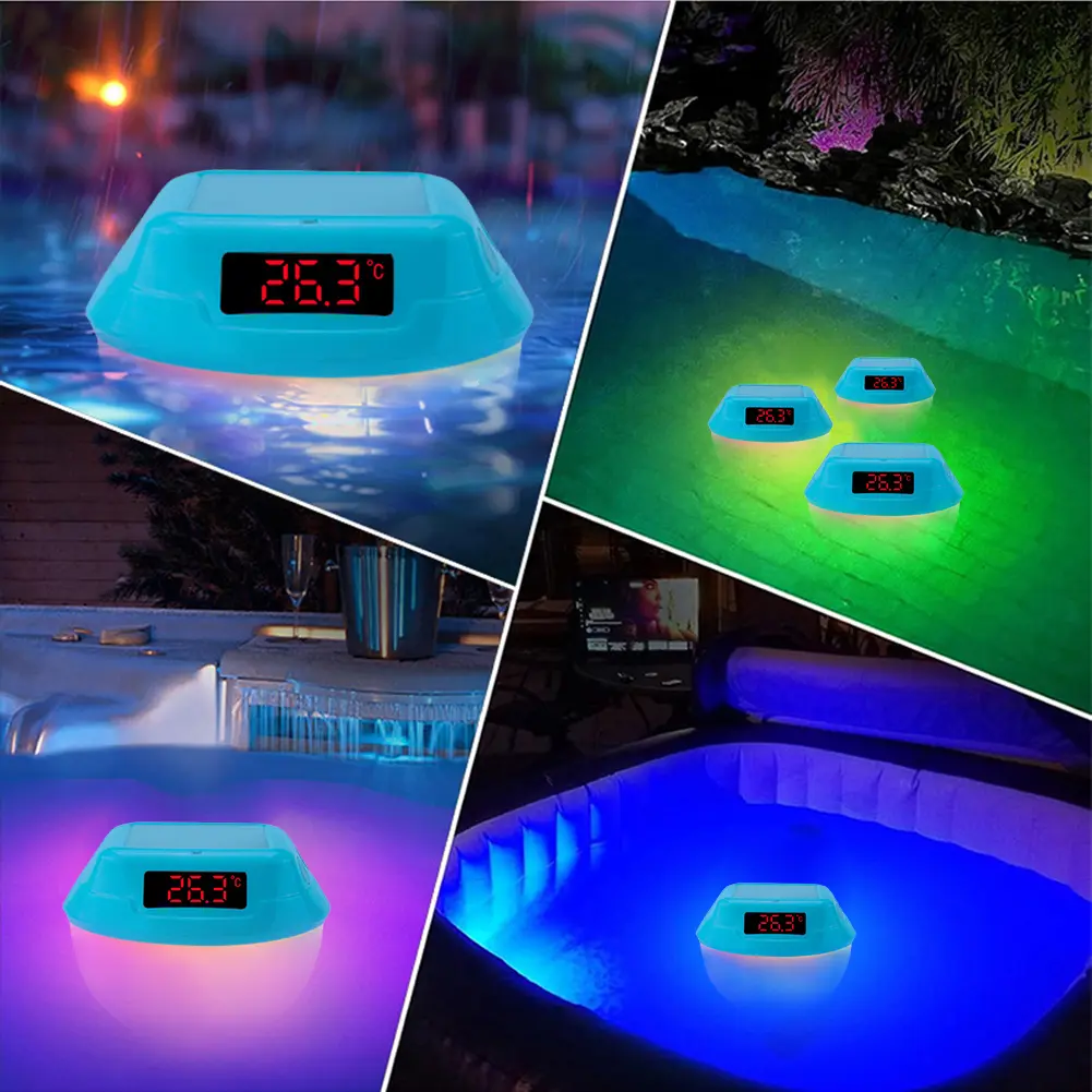 Solar Digital Wireless Pool Thermometer Floating Pools Water Temperature Guage Pool Digital Thermometer for Pools Ponds Hot Tubs