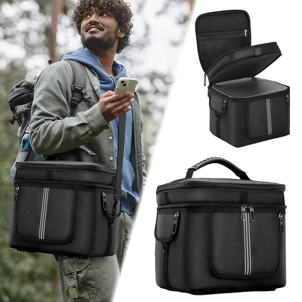 Portable Power Station Bag Dustproof Multiple Pockets with Shoulder Strap & Handle for Ecoflow River 2 Pro & Ecoflow River 2 Max