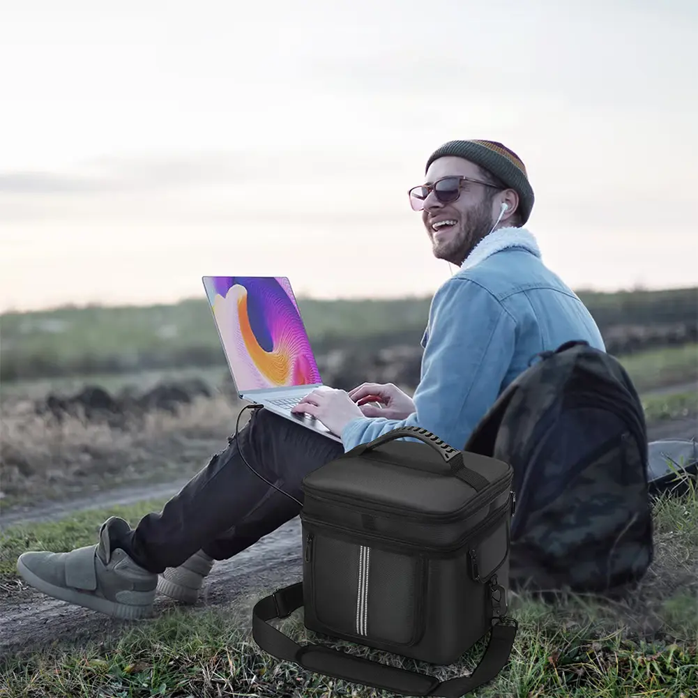 Portable Power Station Bag Dustproof Multiple Pockets with Shoulder Strap & Handle for Ecoflow River 2 Pro & Ecoflow River 2 Max