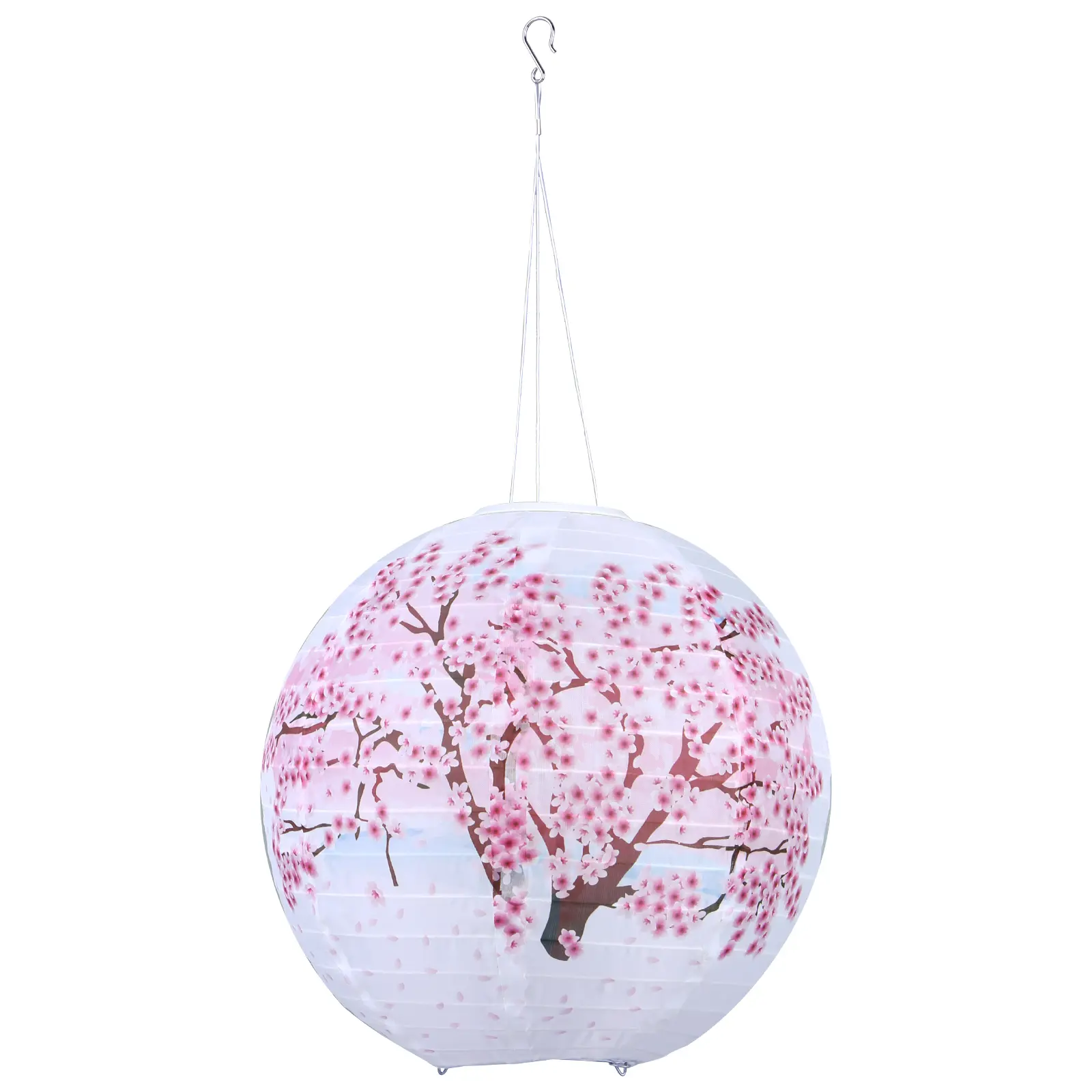 Chinese Traditional Hanging Lanterns Nylon Colth Outdoor Lights IP65 Waterproof Flower Decorative Lights for Garden Porch