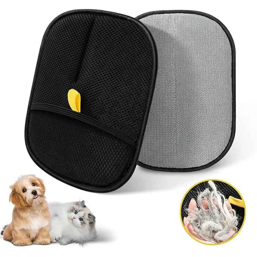 Pet Hair Remover Mitt Pet Grooming Gloves Deshedding Brush Glove for Dog Cat Rabbit with Long/Short/Curly Hair