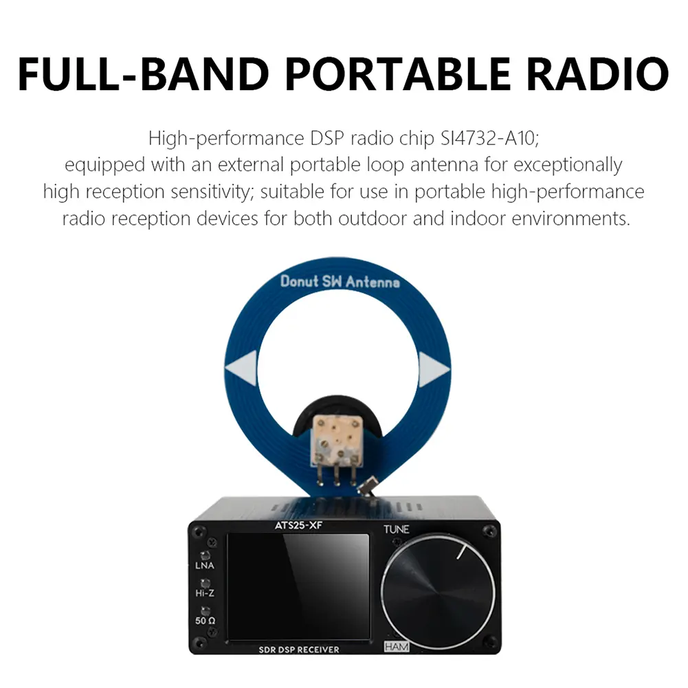 ATS25-XF FM LW SW CB MW Mixer Receiver WIFI Decoder 2.8-inch TFT LCD Touch Screen Full-Band Portable Radio