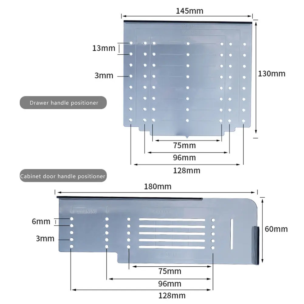 2pcs Cabinet Handle Template with Positioning Ruler Cabinet Hole Opener Locator Template Handle Hole Locator Cabinet Hardware