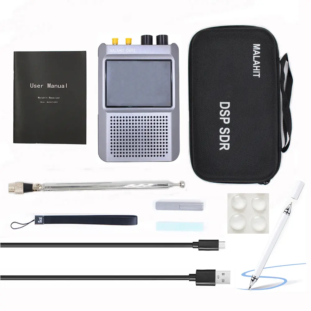 New Firmware 10kHz-380MHz 404MHz-2GHz Malahit-DSP2 2.40 DSP SDR Malahiteam Receiver Radio Receiver 3.5 inch Touch LCD Screen