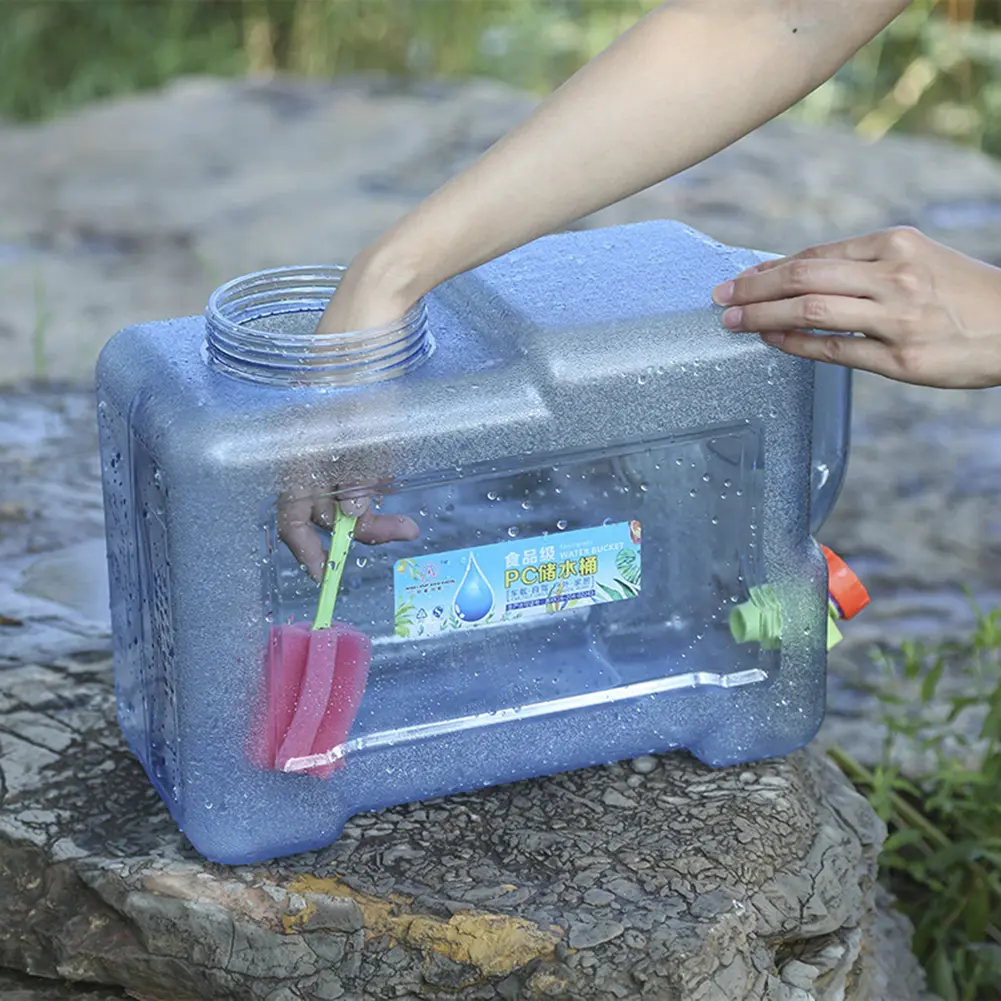 5L-20L Capacity Outdoor Water Bucket Portable Water Tank Container with Faucet Driving Water Tank Picnic Camping Accsesorios