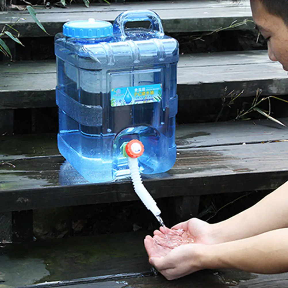 5L-20L Capacity Outdoor Water Bucket Portable Water Tank Container with Faucet Driving Water Tank Picnic Camping Accsesorios
