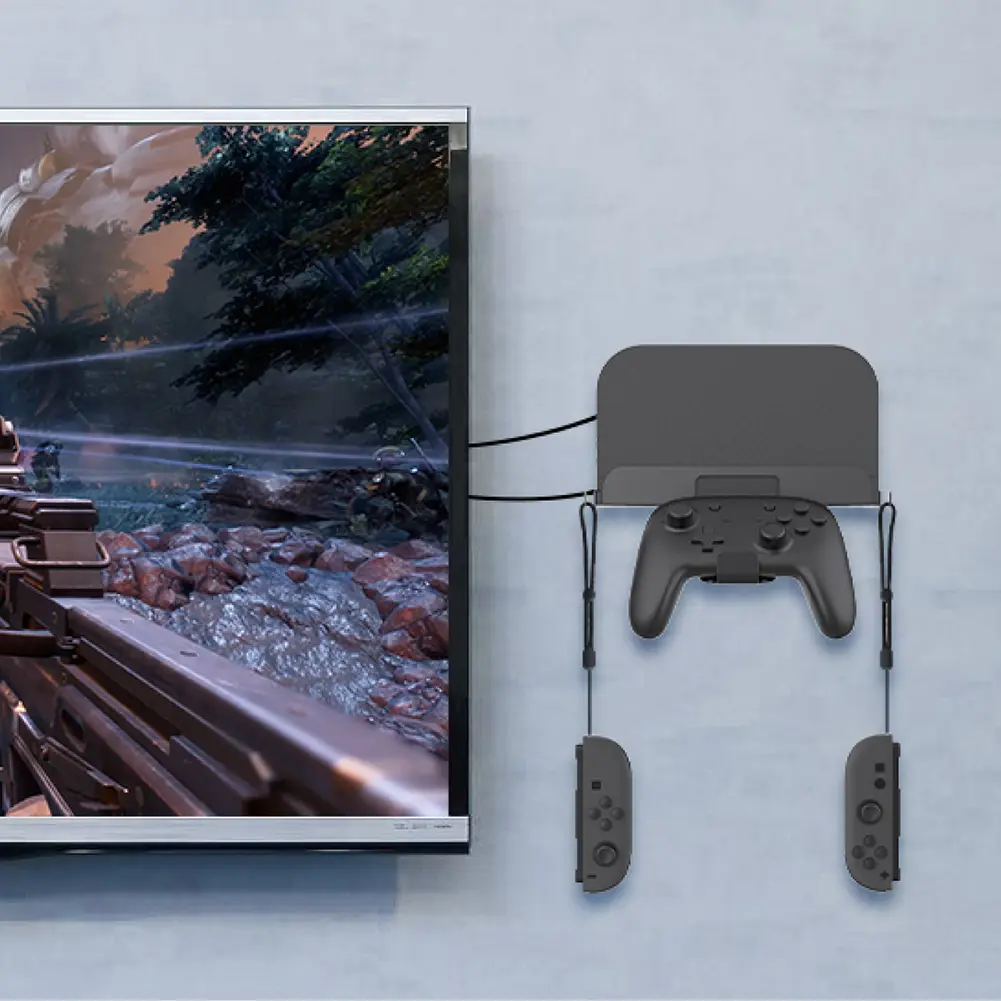 Wall Mounted Host Stand for Switch 2 Game Console Accessories Hanging Wall Holder Wall Stand Holder with Controller Hook Stand
