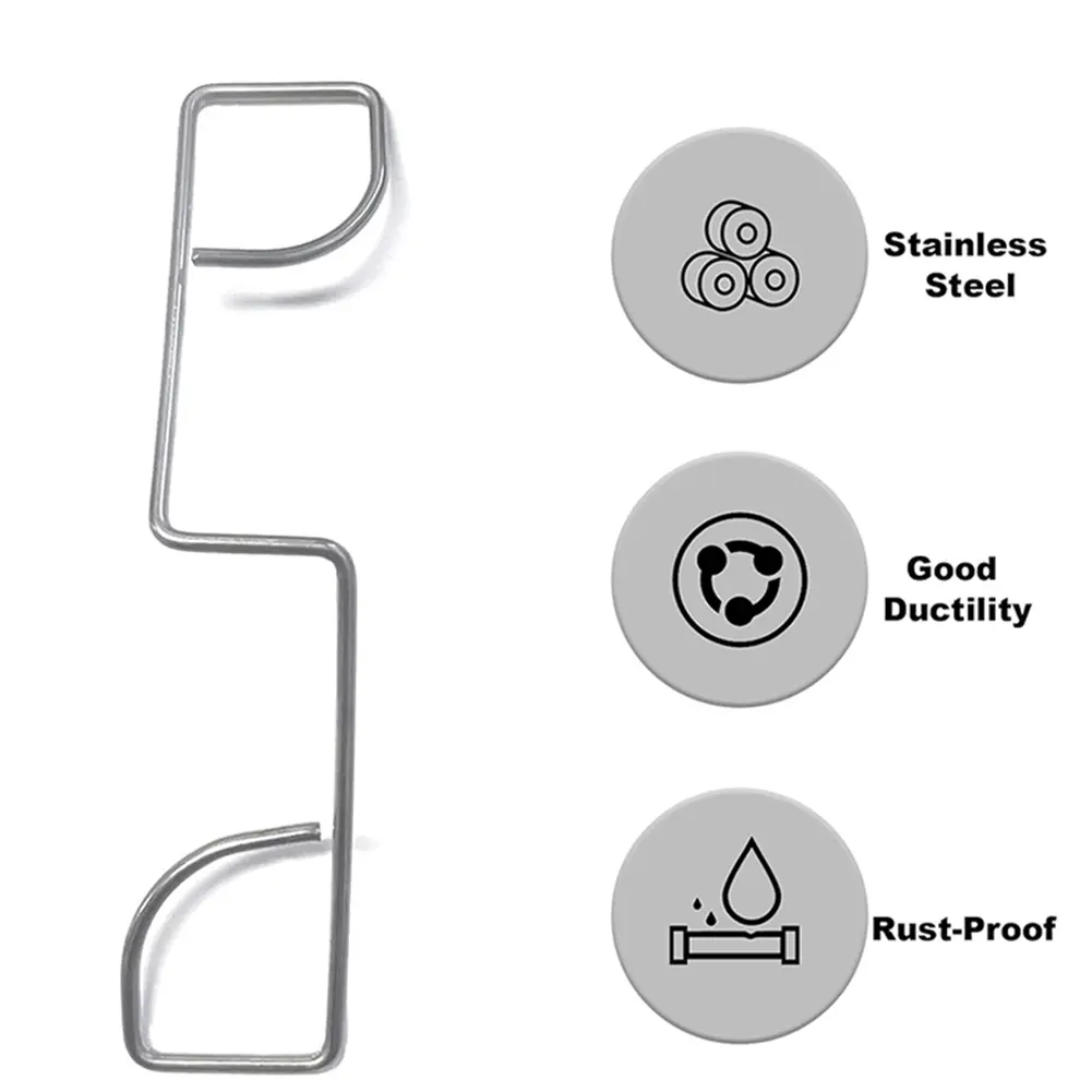 25Pcs Fence Clips Rust Proof Fence Rattle Stoppers Wear Resist Garden Fence Fixing Clips for Farm Road Sports Field Lawn Terrace