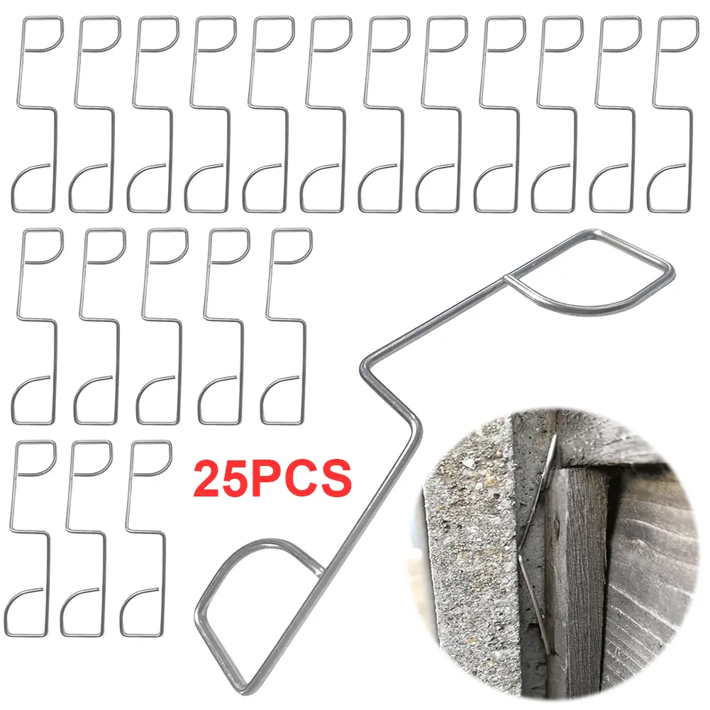 25Pcs Fence Clips Rust Proof Fence Rattle Stoppers Wear Resist Garden Fence Fixing Clips for Farm Road Sports Field Lawn Terrace
