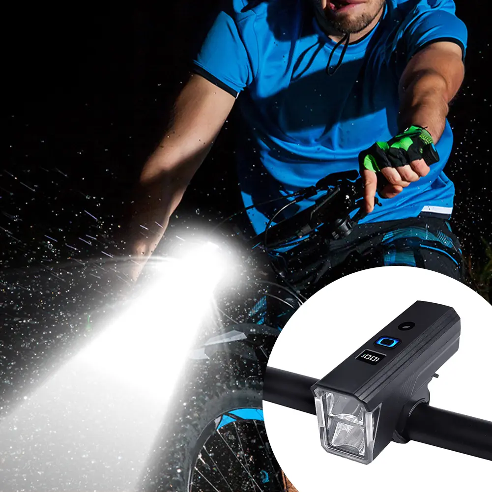 Bicycle Front Light Bike Flashlight Rechargeable Bicycle Head Light Automatic Sensor Bicycle Headlight Cycling Accessories