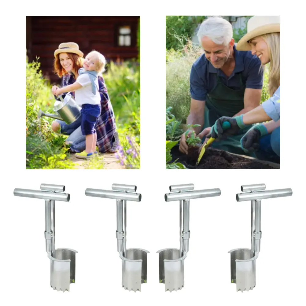 Handheld Garden Barrel Transplanter Metal Agricultural Puncher Plant Flowers Diging Seedlings Artifact Planting In Greenhouse