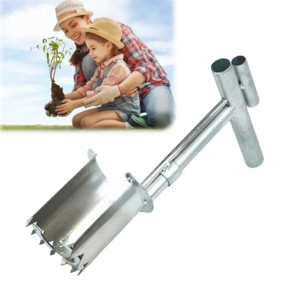 Handheld Garden Barrel Transplanter Metal Agricultural Puncher Plant Flowers Diging Seedlings Artifact Planting In Greenhouse