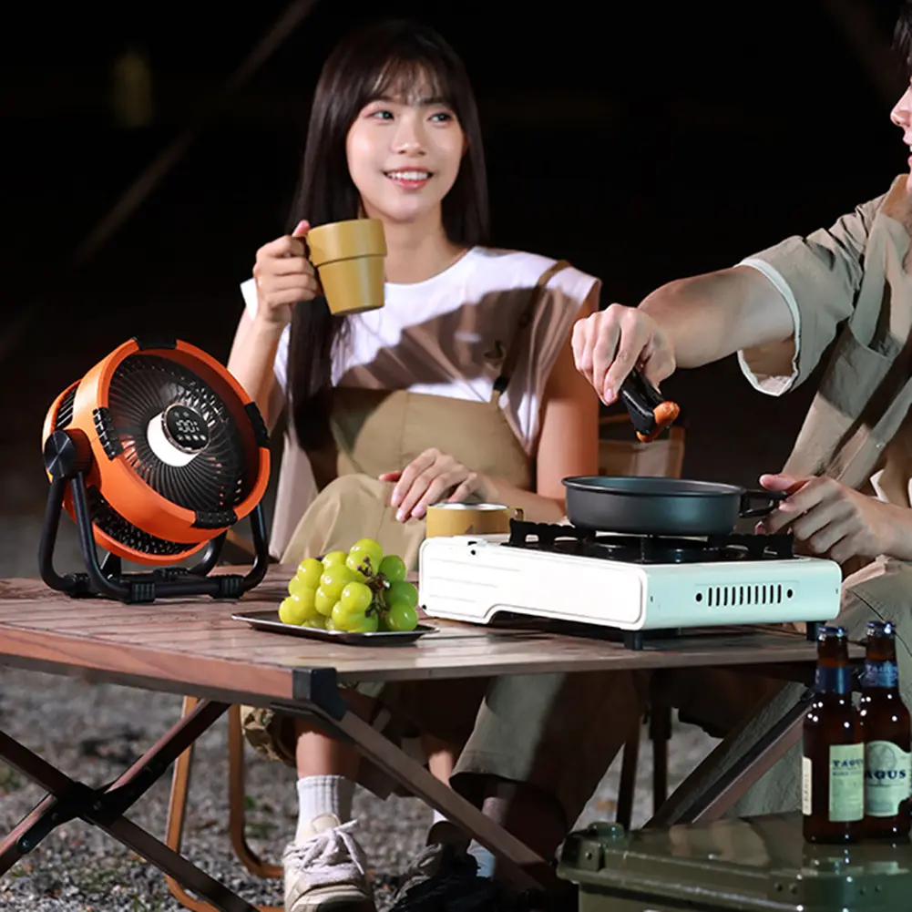 Portable Camping Fan with LED Lantern 20000mAh Rechargeable Battery Powered Fan Desk Fan Camping Gear for Picnic Fishing