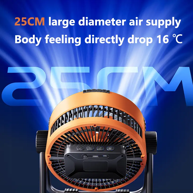Portable Camping Fan with LED Lantern 20000mAh Rechargeable Battery Powered Fan Desk Fan Camping Gear for Picnic Fishing