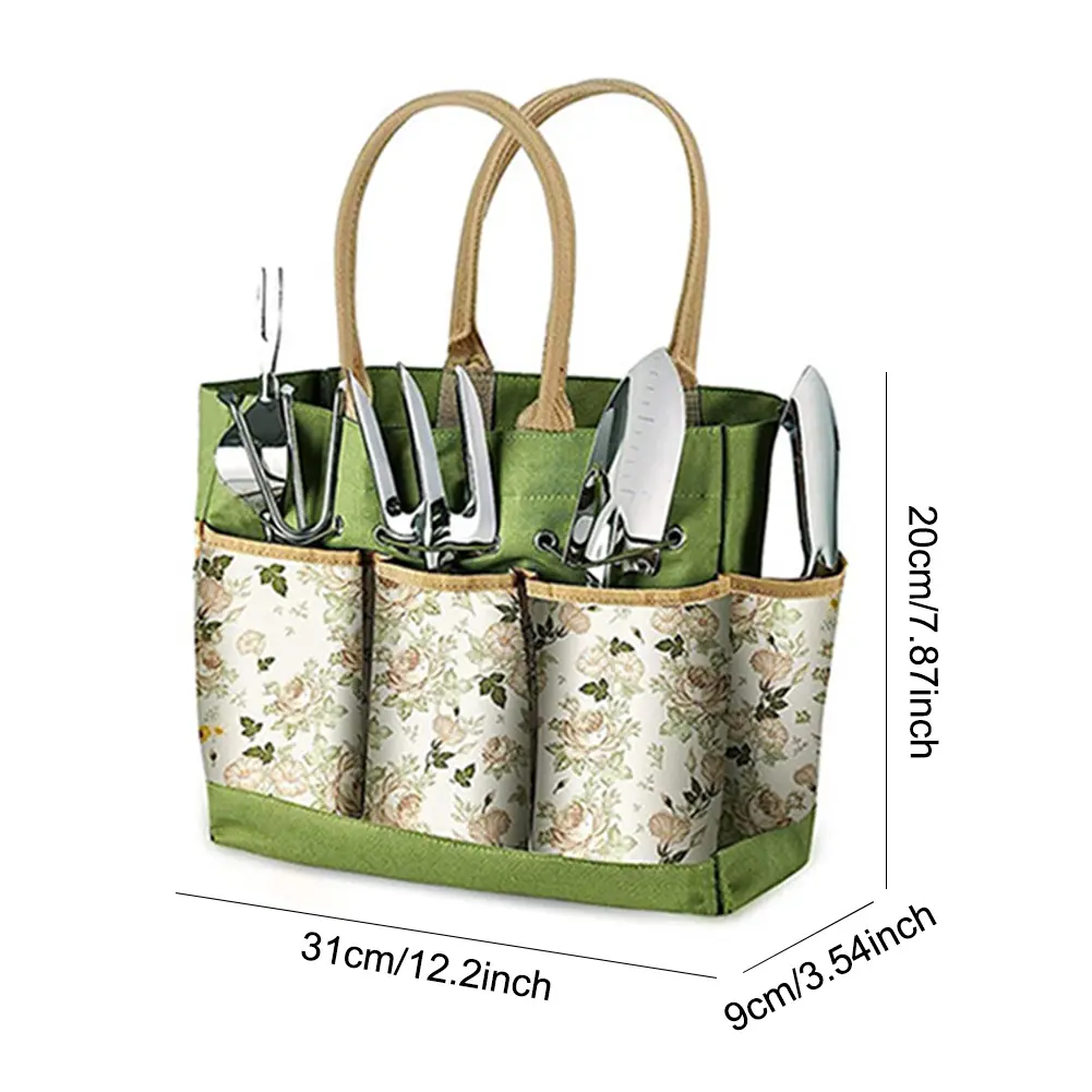 9 IN 1 Gardening Tool Set Rust-Proof Stainless Steel Garden Tool Set Gardening Hand Tools Gloves Weeder Fork Shovel Spray Bottle
