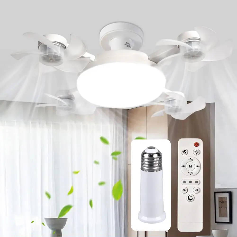 E27 Drone Fan Light with LED Lantern Remote Control Ceiling Fan Light 50-60W Drone Shaped Fan Light for Living Room Study