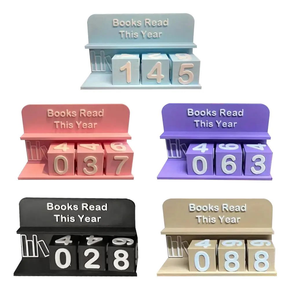 Books Read This Year Counting Ornaments 3D Printed Book Read Tracker Wear Resist Library Decor Ornament Sign Up To 999 Books