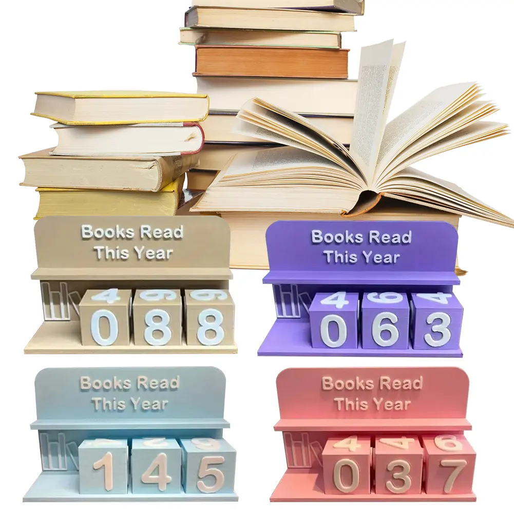Books Read This Year Counting Ornaments 3D Printed Book Read Tracker Wear Resist Library Decor Ornament Sign Up To 999 Books