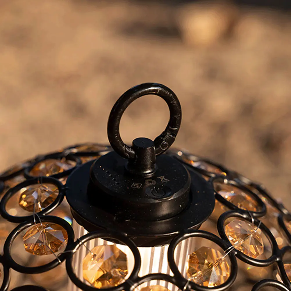 Crystal Lampshade Metal Round Hollow Lampshade Atmosphere Lampshade Outdoor Camping Lantern Shade for Goal Zero Lantern