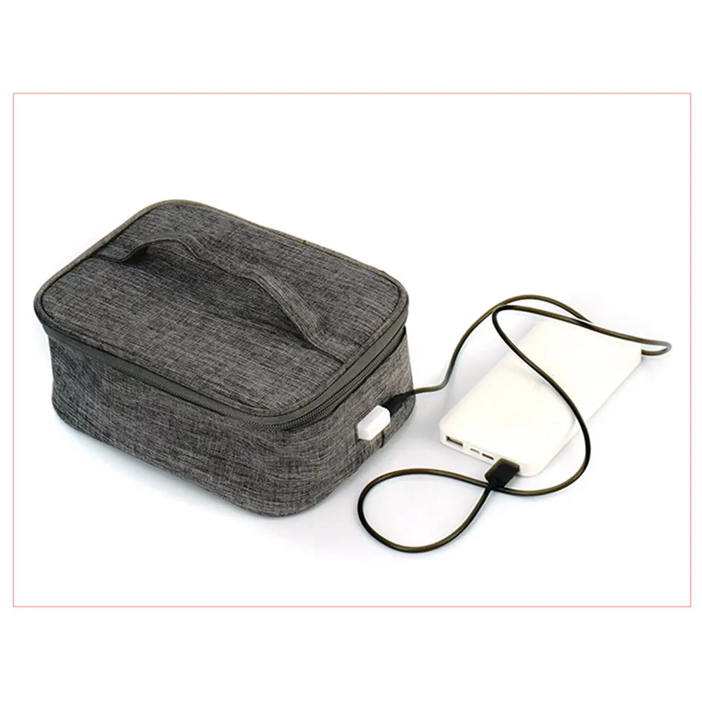USB Electric Heating Bag Waterproof 12V Car Camping Electric Lunch Box Food Warmer Heater Container Thermal Bag No Power Bank