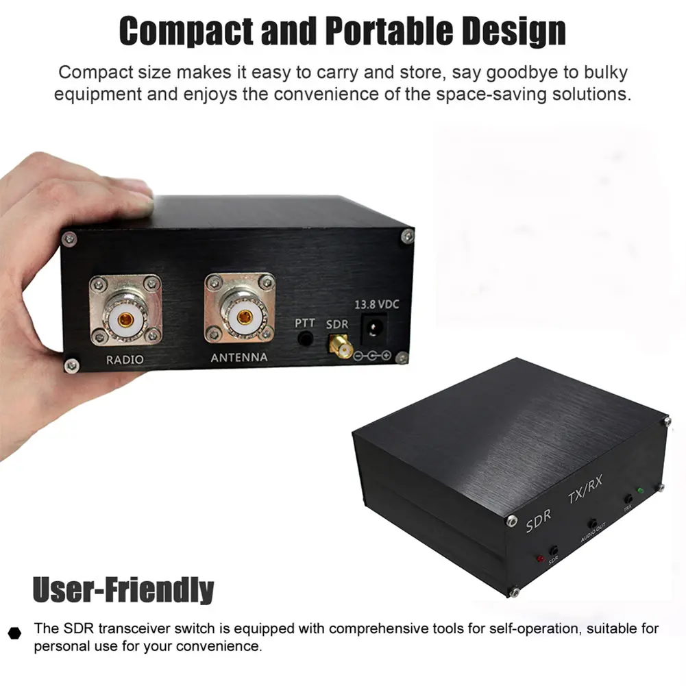 Portable SDR Transceivers Radio Switch Antenna Sharer DC 160MHz 100W Aluminum Alloy Antenna Sharing Device with Host Power Cord